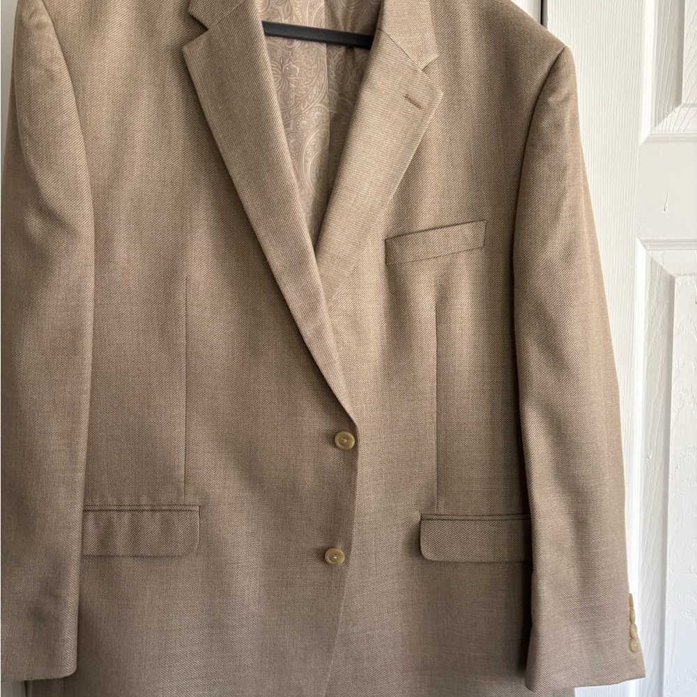 Chaps Tan Sport Coat with Notch Lapel